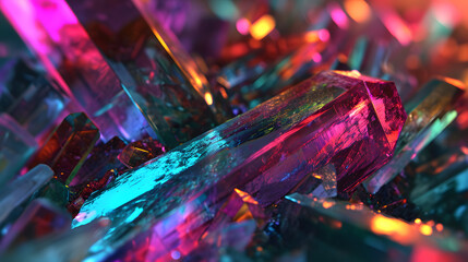 neon light abstract background made of crystals 

