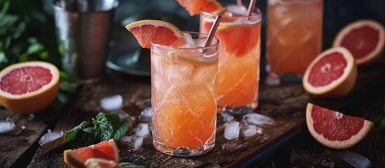 Trendy summer drinks with grapefruit and orange, low alcohol, no proof.