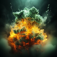 Bright cloud of smoke, abstract background, concept: air and space pollution