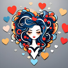 girl with heart hair