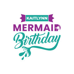 Mermaid birthday vector shirts for family design
