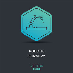 (Robotic surgery) Icon, Vector sign.