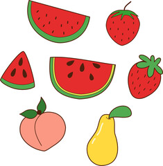 Aesthetic fruit stickers, planner stickers, diary stickers, scrapbook stickers