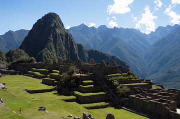 stone buildings and terraces in historic Machu Picchu