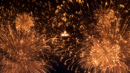 Happy New Year fireworks created digitally