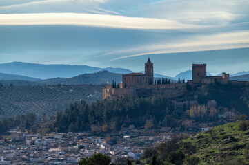 Fototapeta na wymiar View of Alcalá la Real (Spain) with the La Mota fortress on a hill