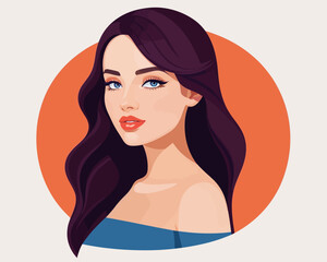 beautiful young woman model in advertising,  vector illustrations