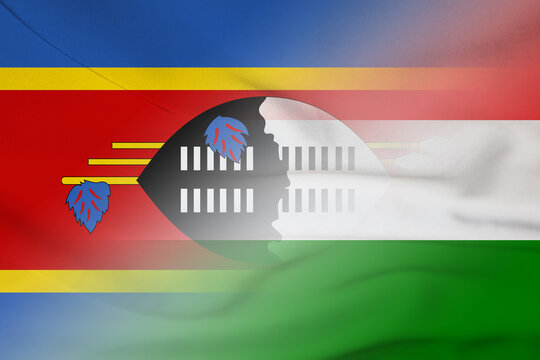 Eswatini and Hungary national flag international negotiation HUN SWZ