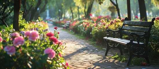 Flowers in a peaceful park have positive impact on our mental health.