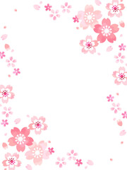 桜の花のイラストテンプレート、16:9サイズ