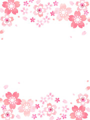 Obraz na płótnie Canvas 桜の花のイラストテンプレート、16:9サイズ