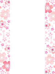 桜の花のイラストテンプレート、16:9サイズ