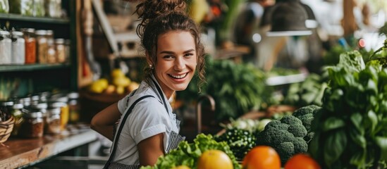 Fototapeta premium Female food coordinator and nutritionist.