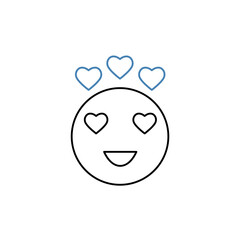 love emoji concept line icon. Simple element illustration. love emoji concept outline symbol design.