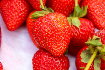 Close up of a juicy strawberry 
