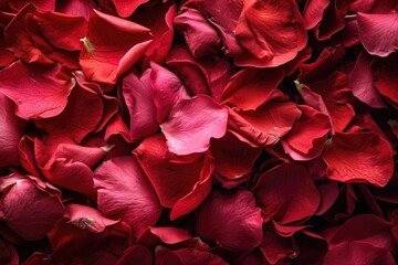 Velvety rose petal texture in varying shades of red.