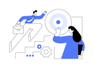 Motivational coach isolated cartoon vector illustrations.