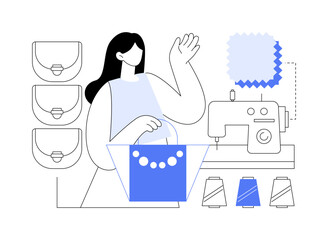 Handmade bags isolated cartoon vector illustrations.