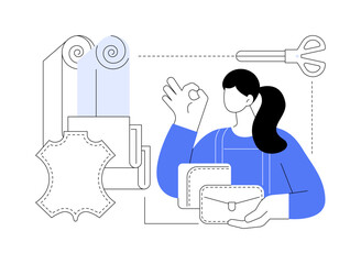 Leather crafts isolated cartoon vector illustrations.