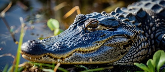 Fototapeta premium Wild alligator found in Upper Myakka Lake, Sarasota, Florida.