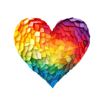 Rainbow heart with a transparent background