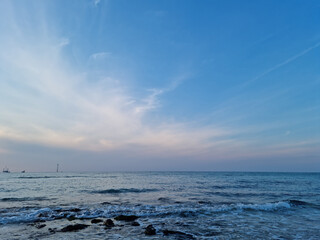 This is the dawn view of Gwakji Beach in Jeju.