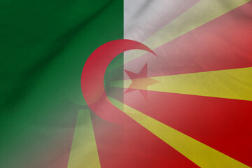 Obraz premium Algeria and Macedonia official flag transborder relations DZA