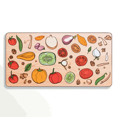 Cutting board in cartoon, doodle style. Isolated 2d vector illustration in logo, icon, sketch style, Eps 10. AI Generative