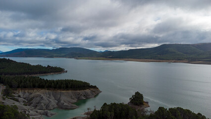 drone view from the Yesa reservoir