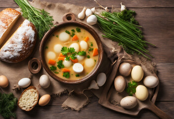 Traditional Polish Easter Soup. - obrazy, fototapety, plakaty