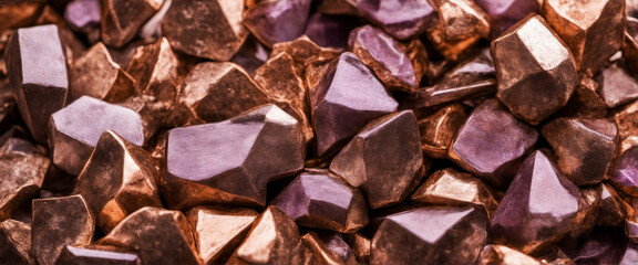 Purple Copper Pyrite Mineral Background with Extreme Closeup Texture - Small Focus Size