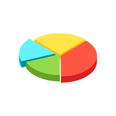 Obraz premium Vector 3d pie chart on a white background