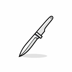 Knife in cartoon, doodle style. Isolated 2d vector illustration in logo, icon, sketch style, Eps 10. AI Generative