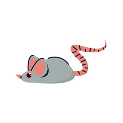 Vector cartoon cute mouse on white background