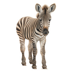 Fototapeta na wymiar Baby Zebra - Colored Pencil Drawing