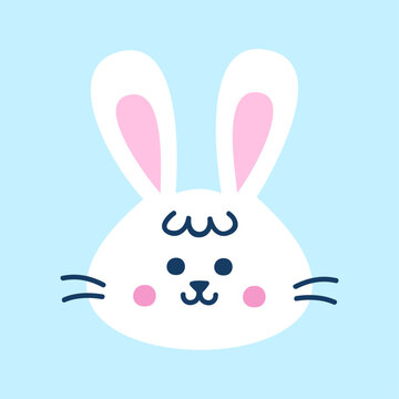 Vector easter cube bunny little rabbit for holiday design concept