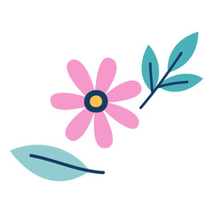 vector spring flower collection illustration on white background