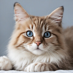 Fototapeta premium Playful kitten Lexi with pink background playing cute demeanor