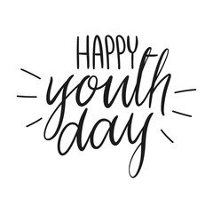 Vector background youth day lettering