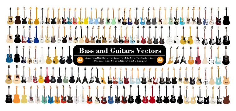 Bass and Guitars Vectors - Part 2 