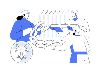 Farm made sausage isolated cartoon vector illustrations.