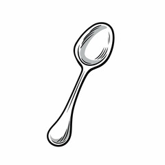 Spoon in cartoon, doodle style. Isolated 2d vector illustration in logo, icon, sketch style, Eps 10. AI Generative