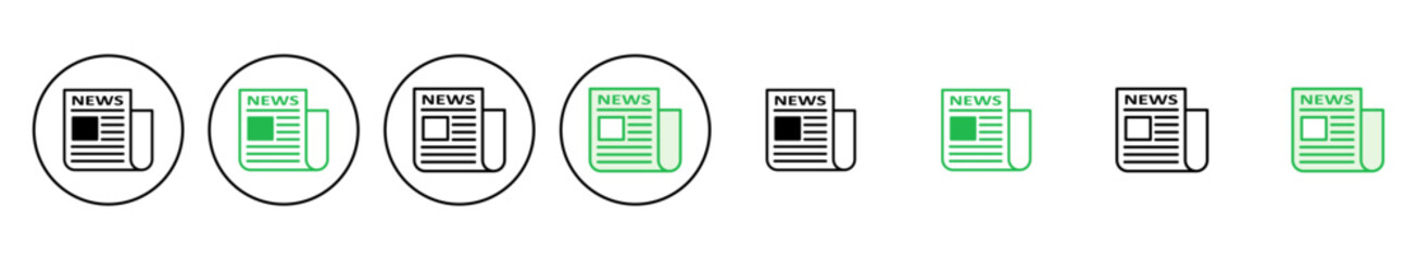 Newspaper icon set. news paper vector sign