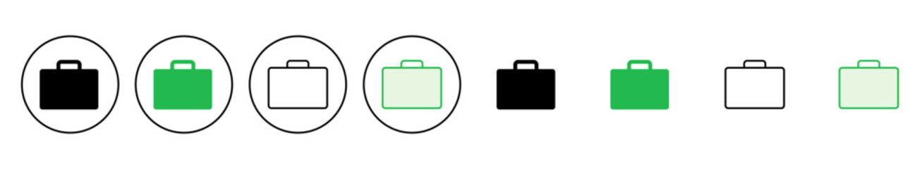 Briefcase icon set. suitcase icon. luggage symbol.