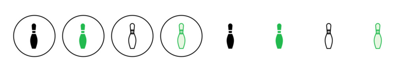 Bowling icon set. bowling ball and pin icon. bowling pins