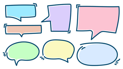 Set of colorful speech bubbles. Vector illustration isolated on white background. colorful speech bubbles doodle vector.