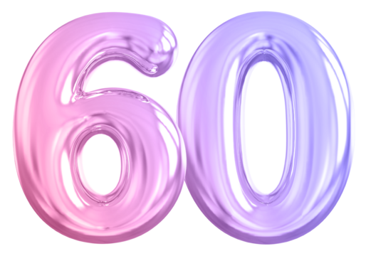 Gradient Bubble Number 60 luxury render