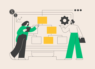 Business process management abstract concept vector illustration.