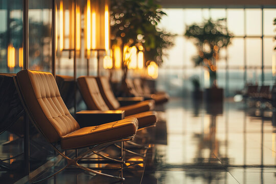 Luxurious airport lounge furniture exudes sophistication