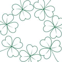Abstract circle shamrock frame border with copy space. Design concept for greetings or other uses